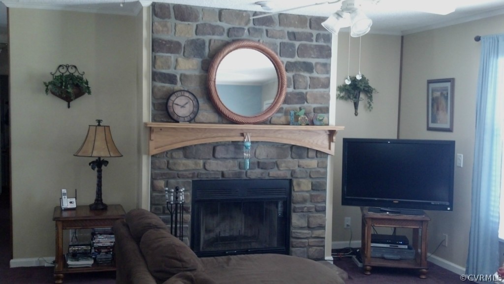 4520 Plank Road Kenbridge, VA 23944 - Photo 9 of 13 a living room with furniture and a fireplace