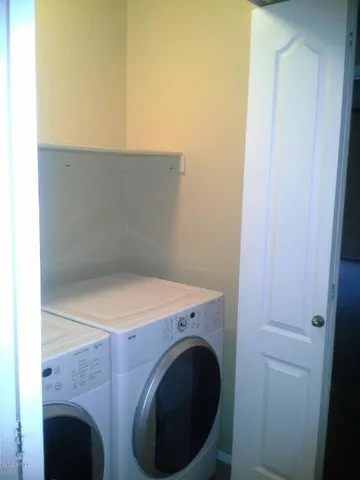a close up view of washer and dryer