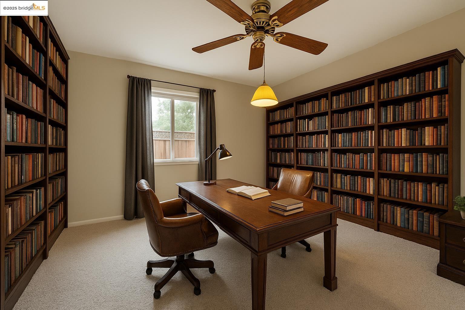 19560 River Birch Court, Unit 1 Sonora, CA 95370 - Photo 19 of 38 a view of a workspace with furniture and a bookshelf
