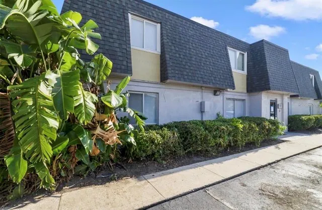 a view of a house with a garden