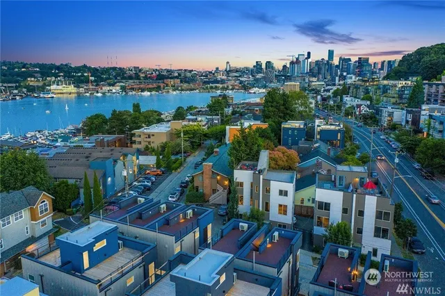 a view of city and lake