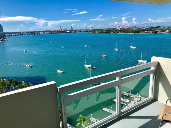 a view of a balcony with an outdoor space