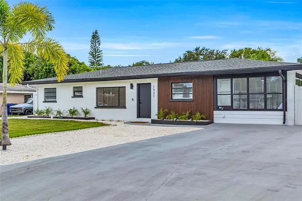 front view of a house with a outdoor space