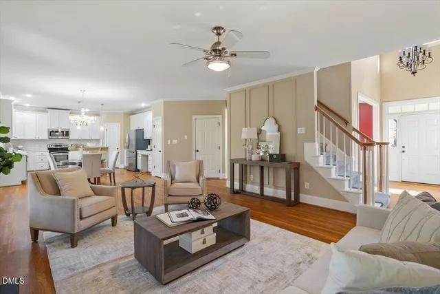 a living room with furniture