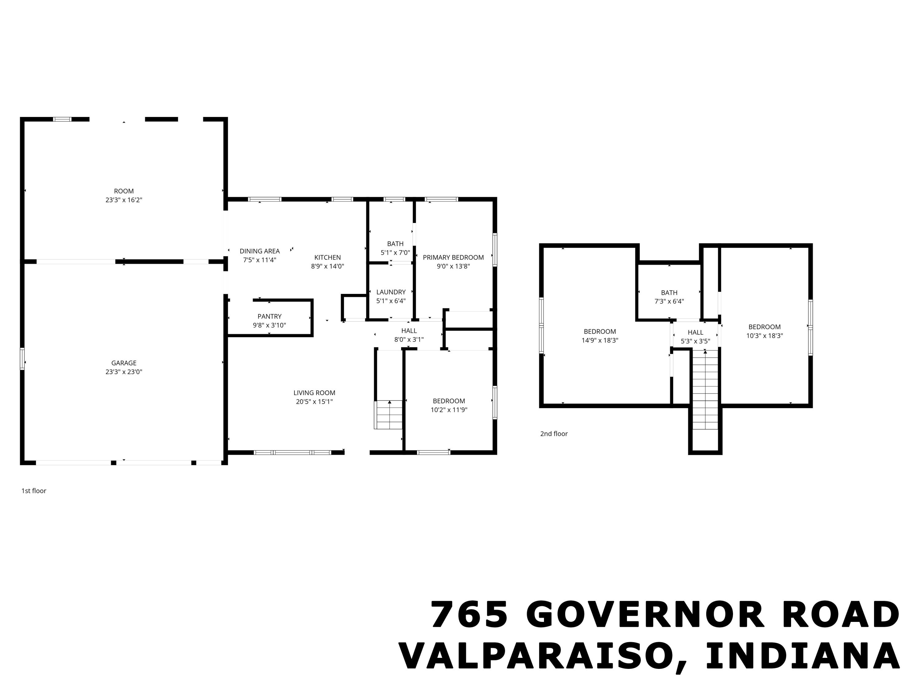 765 Governor Road Valparaiso, IN 46385 - Photo 26 of 26 a picture of floor plan