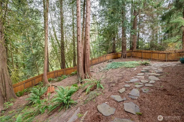 a backyard of a house with lots of green space