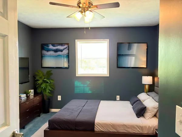 a view of a hallway with closet