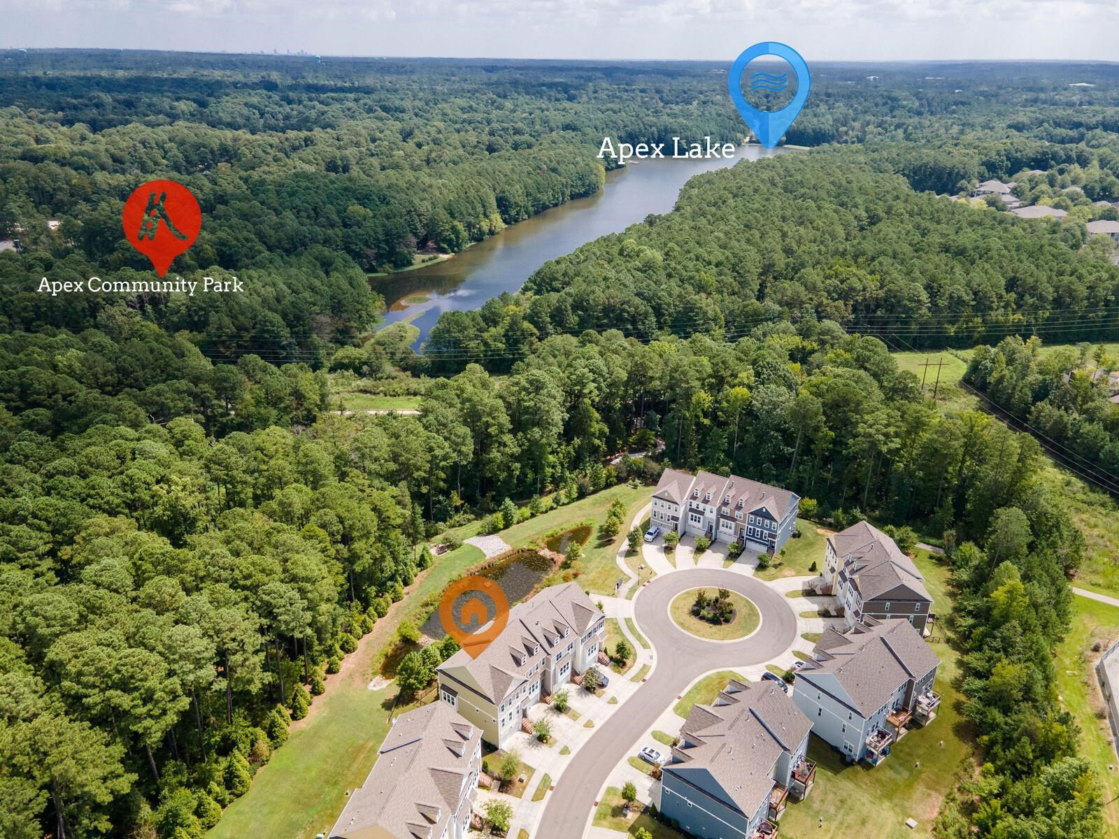 626 Edgewater Ridge Court Apex, NC 27523 - Photo 29 of 30 The outdoor amenities are within 5 minutes of the neighborhood. Walking trails around Apex Lake and to Costco and fun restaurants including Ruckus, Five Guys, Starbucks and Chipotle. Amenities