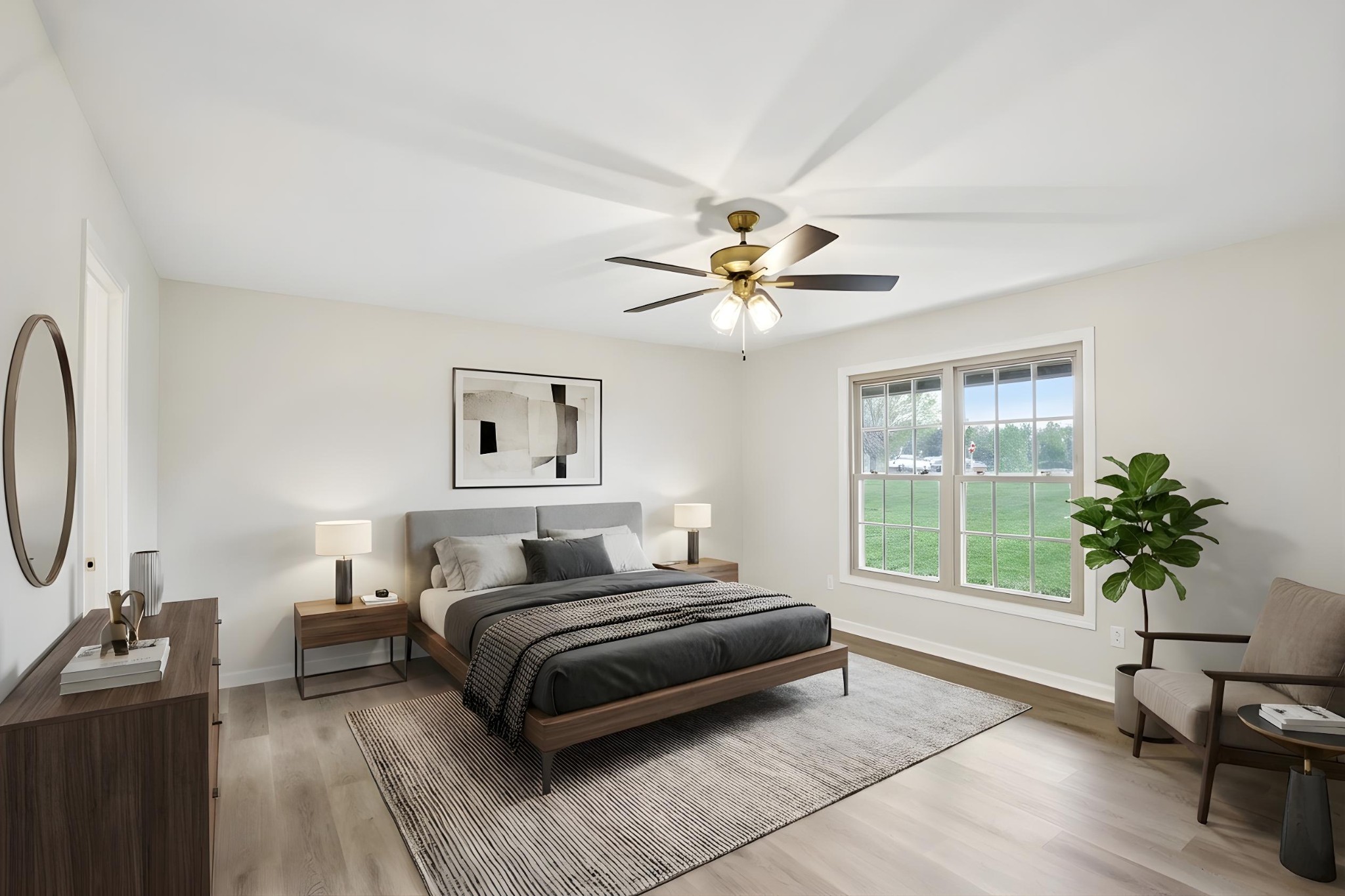 1698 Porter Road Bon Aqua, TN 37025 - Photo 8 of 24 a bedroom with a bed and a potted plant