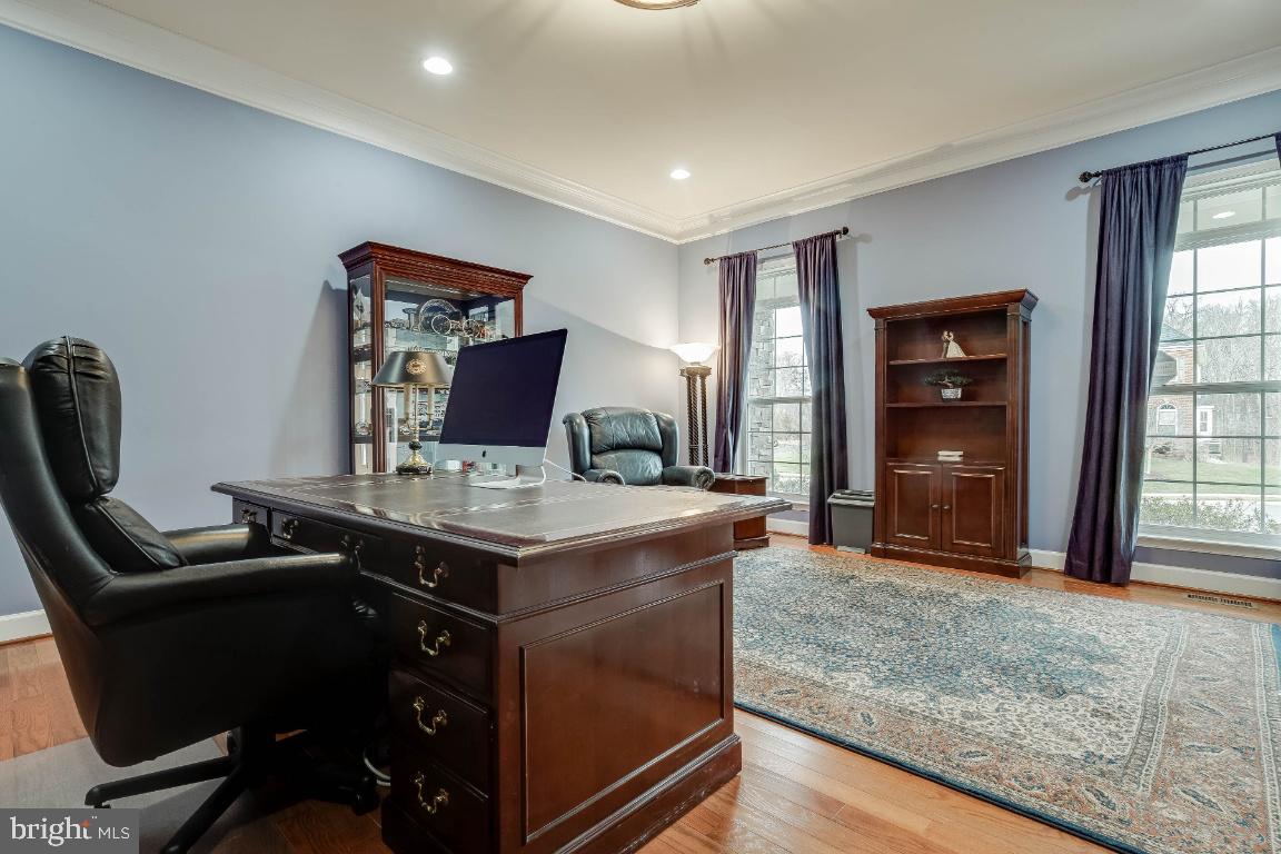 41985 Riding Mill Place Ashburn, VA 20148 - Photo 18 of 46 Home Office with Mouldings & Recessed Lights