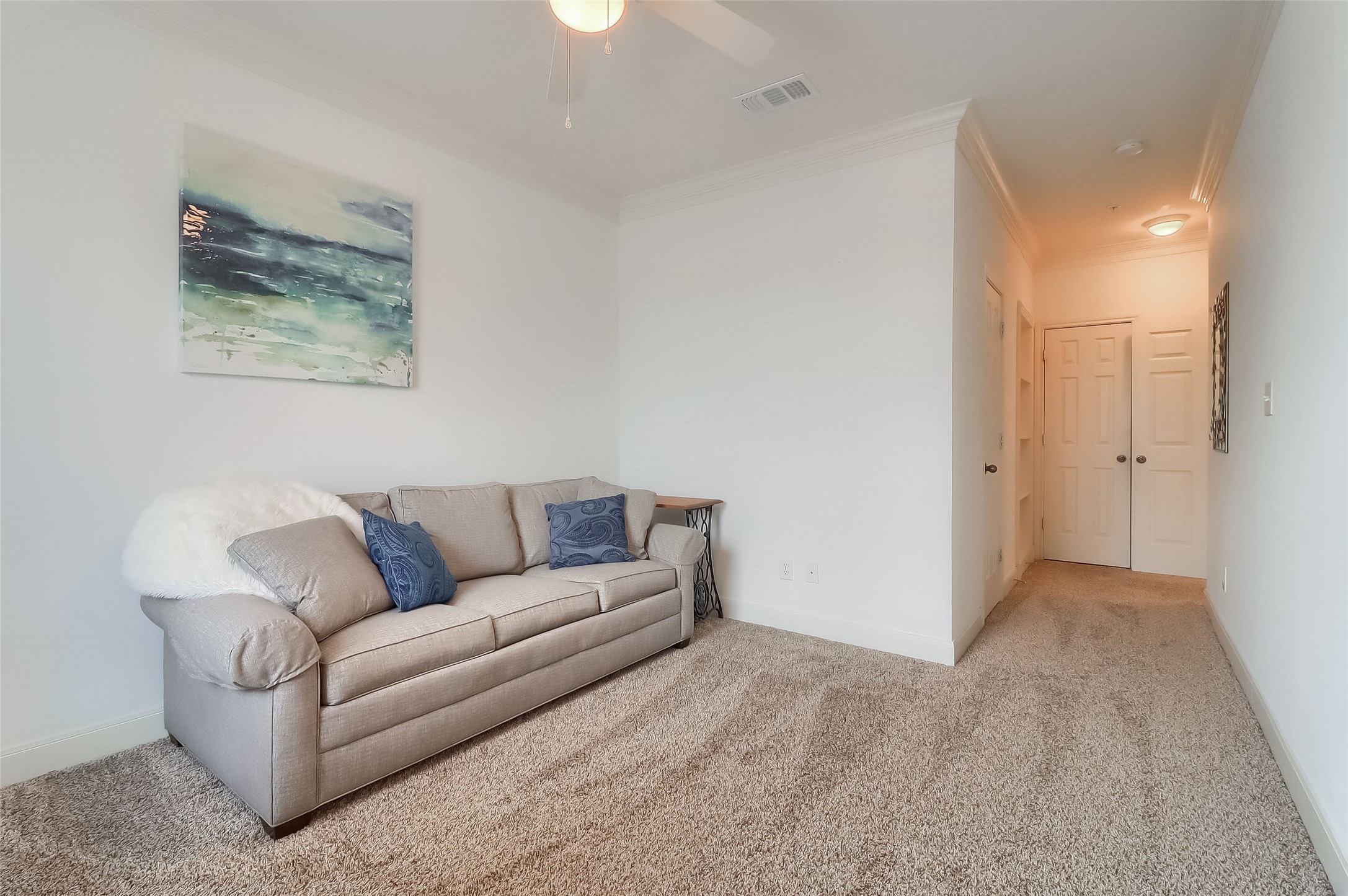 7701 Rialto Boulevard, Unit 1128 Austin, TX 78735 - Photo 19 of 35 a living room with furniture and a walk in closet
