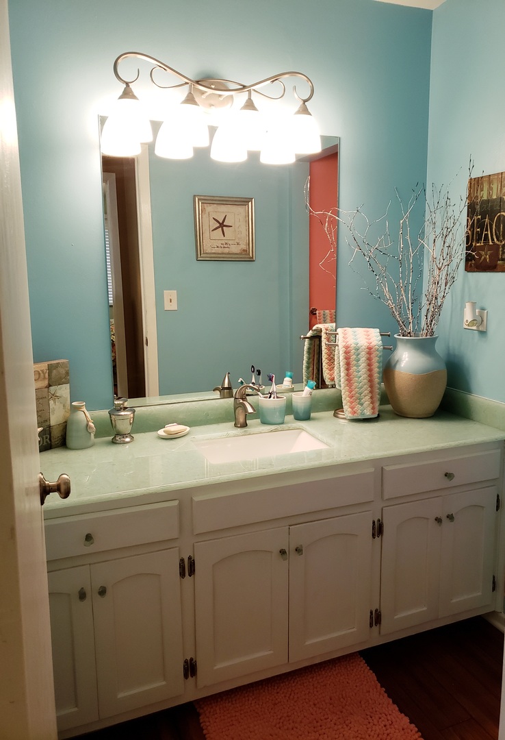703 South Raven Road Shorewood, IL 60404 - Photo 7 of 8 a bathroom with a sink and mirror