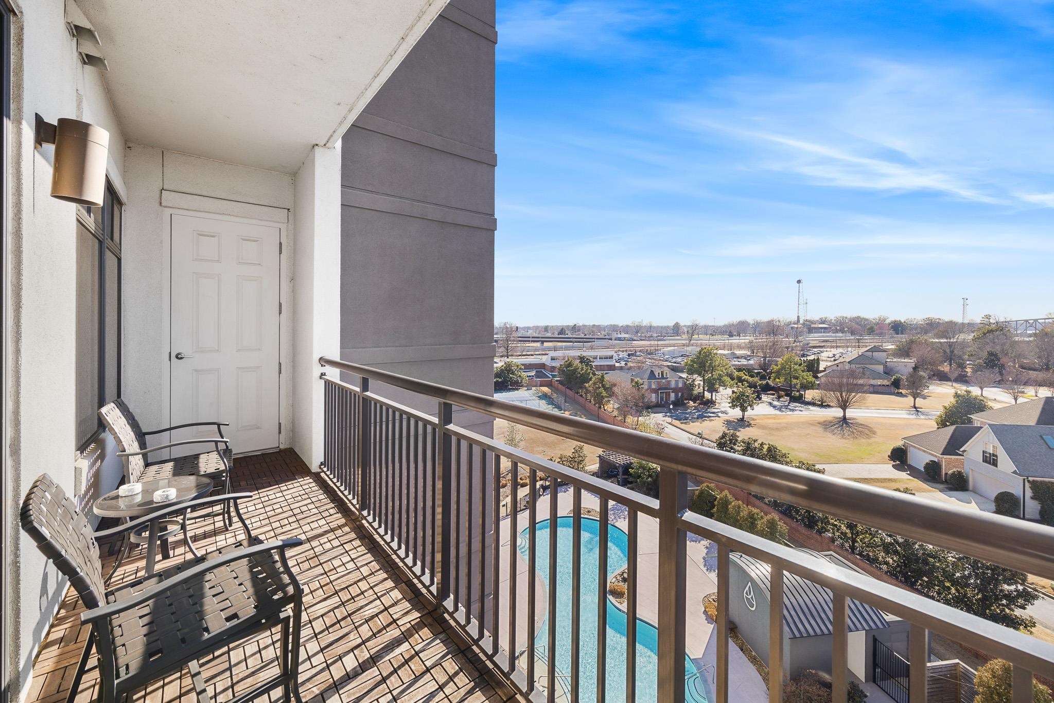 717 Riverside Drive, Unit 603 Memphis, TN 38103 - Photo 6 of 39 Perfect view of the outdoor pool just below from the balcony.