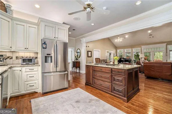 a living room with furniture