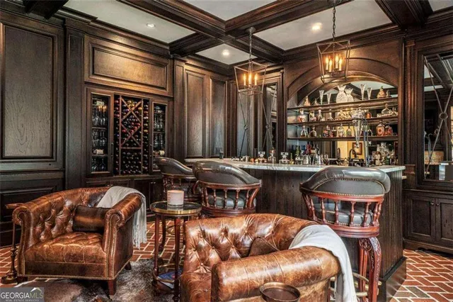 a living room with furniture large window and flat screen tv