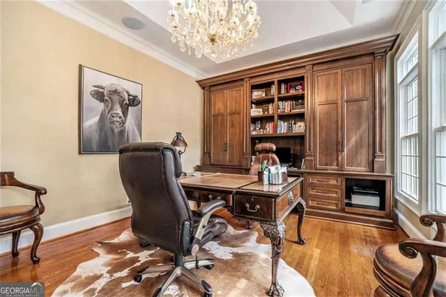 a view of a swimming pool with an outdoor space