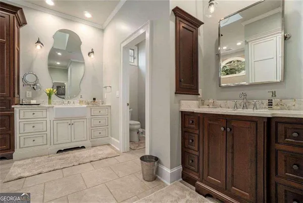 a view of yard with swimming pool and trees