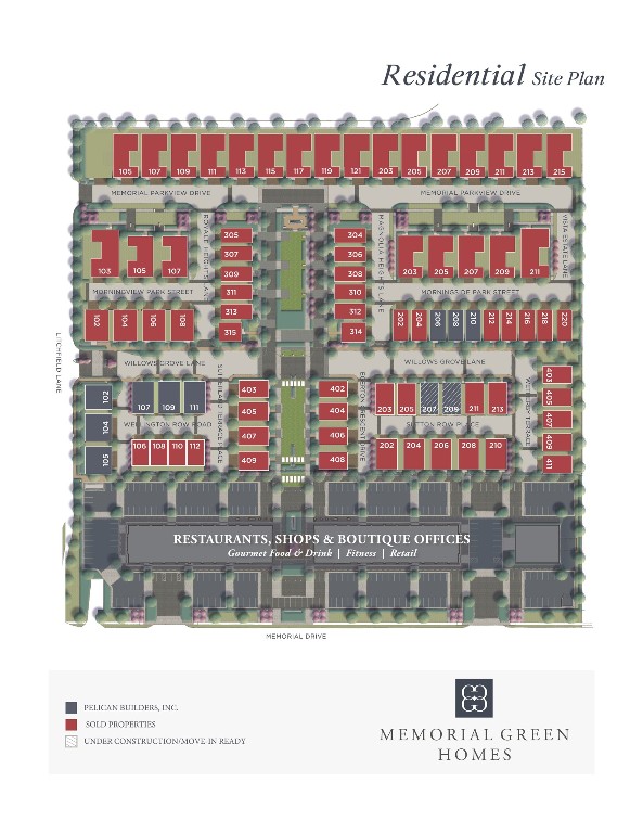 209 Sutton Row Place Houston, TX 77024 - Photo 23 of 23 Memorial Green site plan, the luxury gated community in the heart of Memorial!