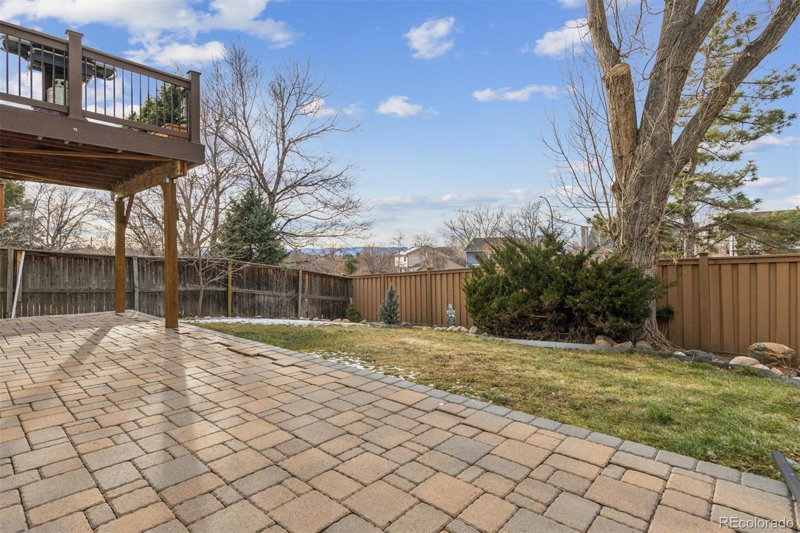 9471 Burlington Lane Highlands Ranch, CO 80130 - Photo 40 of 50 a backyard of a house with table and chairs