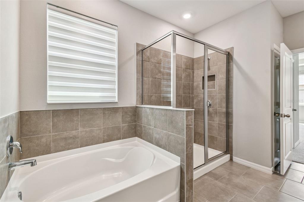 33870 Field Maple Loop Wesley Chapel, FL 33545 - Photo 22 of 38 a bathroom with a bathtub and a shower