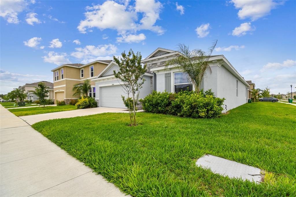 33870 Field Maple Loop Wesley Chapel, FL 33545 - Photo 28 of 38 a front view of a house with a garden