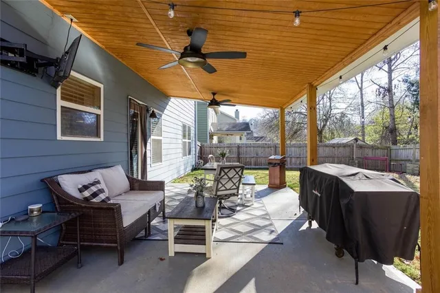 a view of a house with a patio