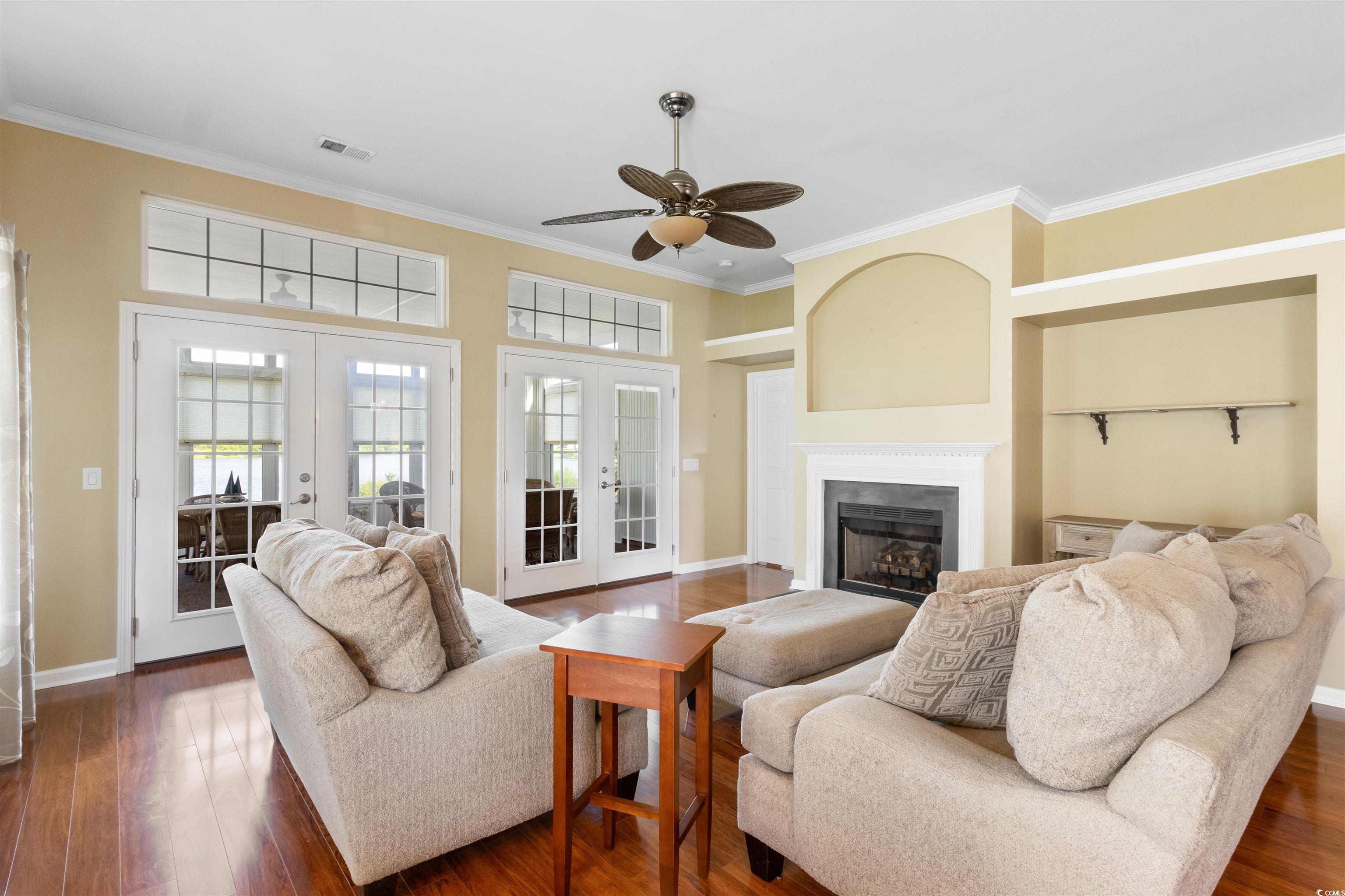 2210 Haystack Way Myrtle Beach, SC 29579 - Photo 8 of 33 Living room featuring french doors, ceiling fan, c
