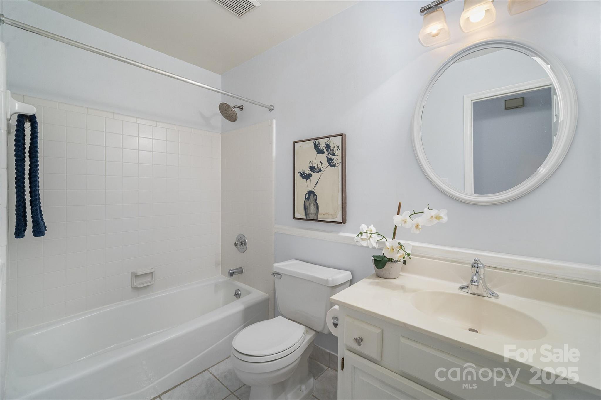 748 Trail Ridge Road Matthews, NC 28105 - Photo 21 of 29 a bathroom with a toilet a sink a mirror and bathtub
