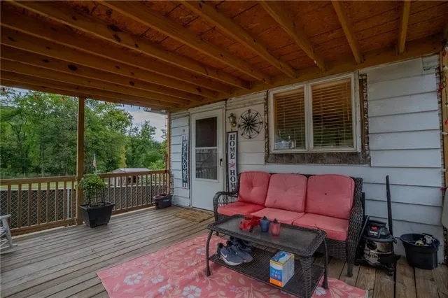 a outdoor living space with furniture