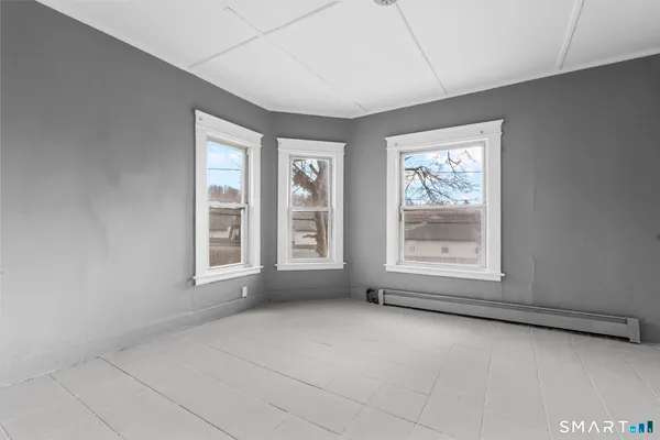 an empty room with a window