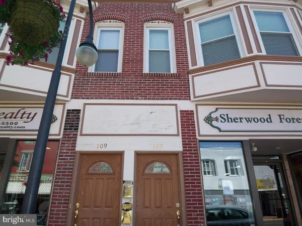 a front view of a building