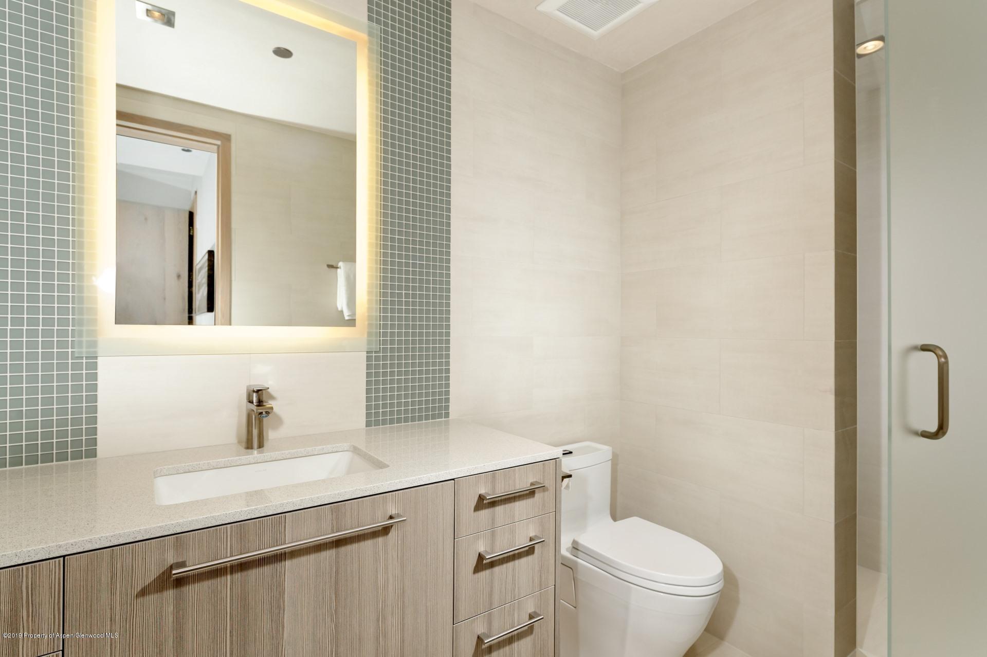217 South 3rd Street Aspen, CO 81611 - Photo 20 of 32 a bathroom with a sink a toilet a mirror and shower
