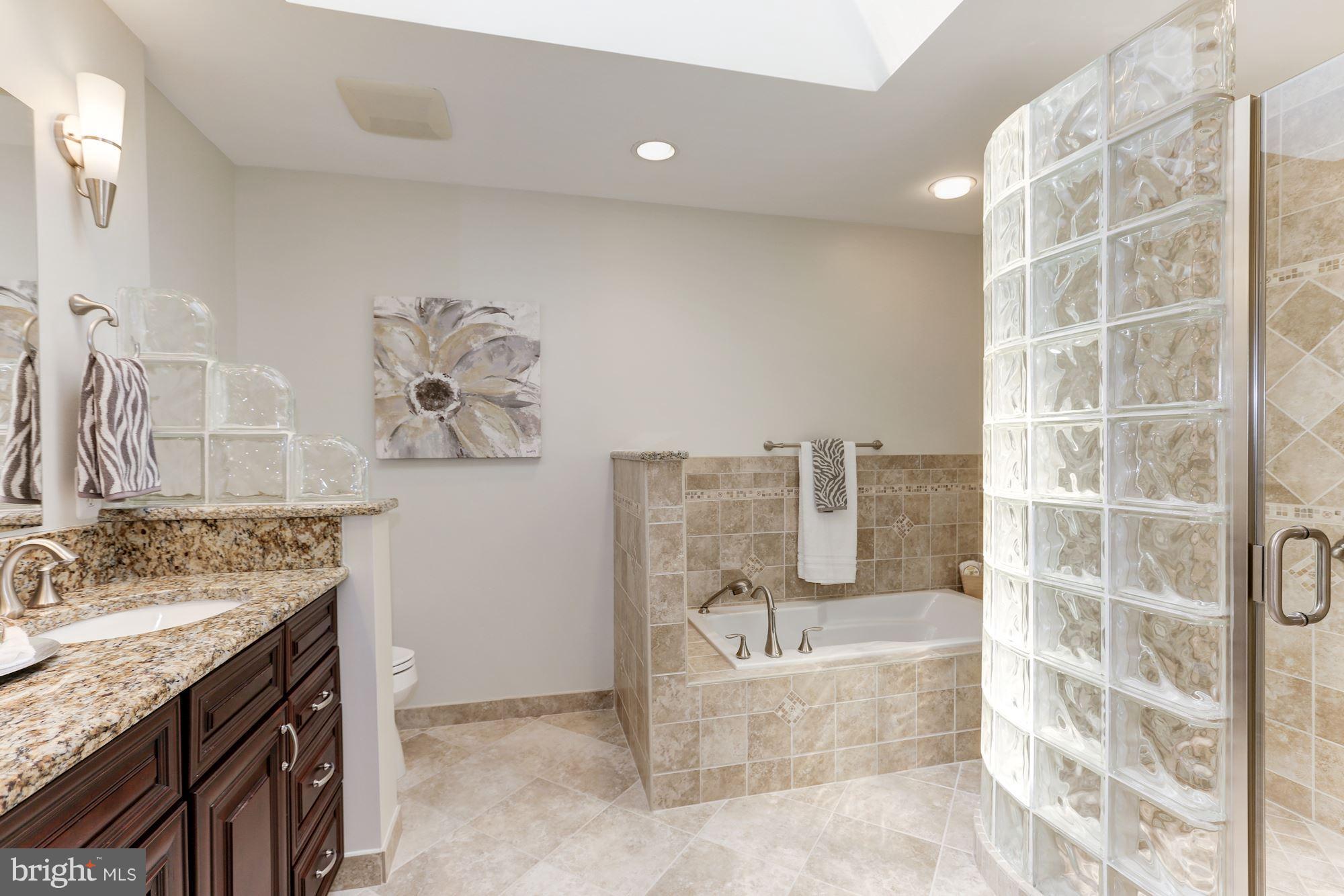 1311 Pavilion Club Way Reston, VA 20194 - Photo 16 of 28 a bathroom with a granite countertop bathtub sink and mirror