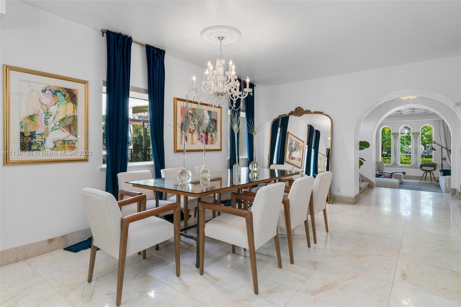 5852 Pine Tree Drive Miami Beach, FL 33140 - Photo 13 of 53 a view of a a dining room with furniture window and wooden floor