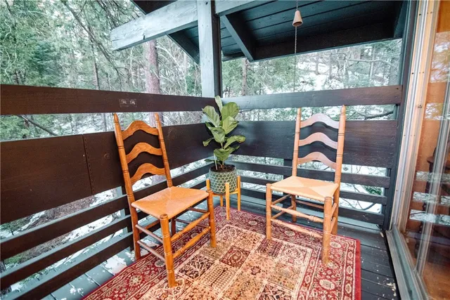 a outdoor view with a sitting space