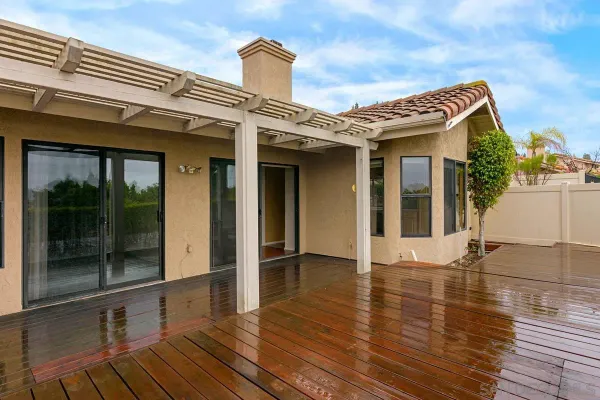 a view of a house with a balcony