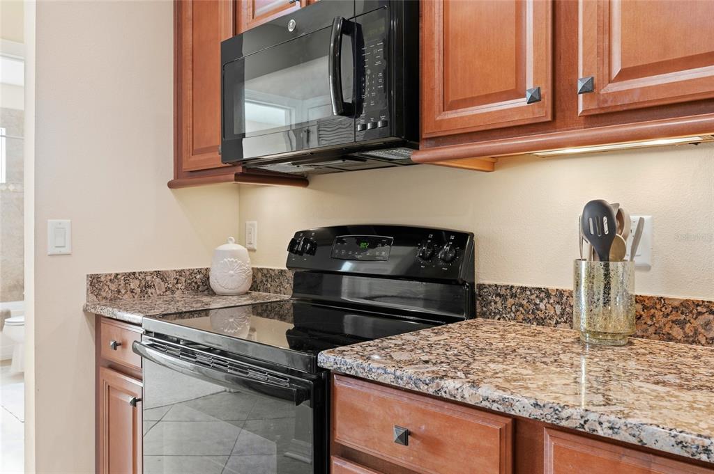 7321 Skybird Road, Unit 397 Bradenton, FL 34209 - Photo 9 of 35 a kitchen with granite countertop a sink and cabinets
