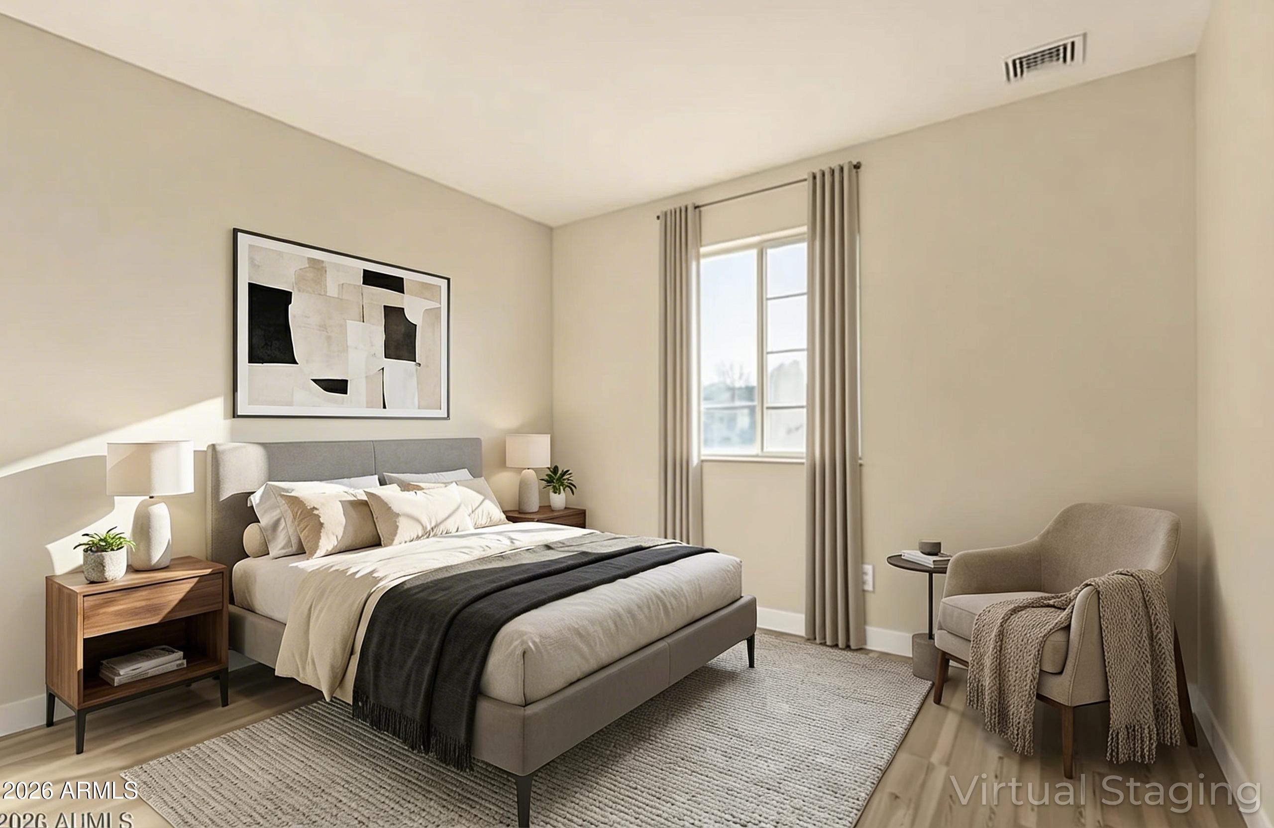 2834 East Shangri-La Road Phoenix, AZ 85028 - Photo 22 of 33 a bedroom with a bed and a window