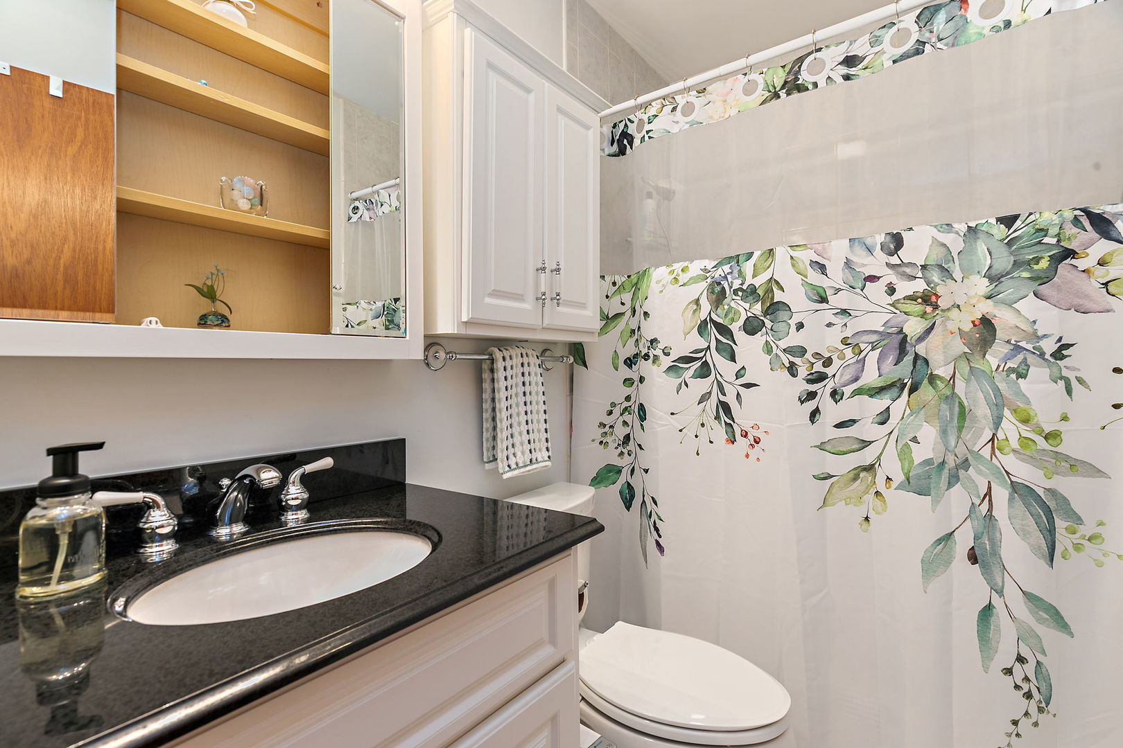 1410 Nottingham Lane Hoffman Estates, IL 60169 - Photo 17 of 29 a bathroom with a granite countertop sink and a mirror