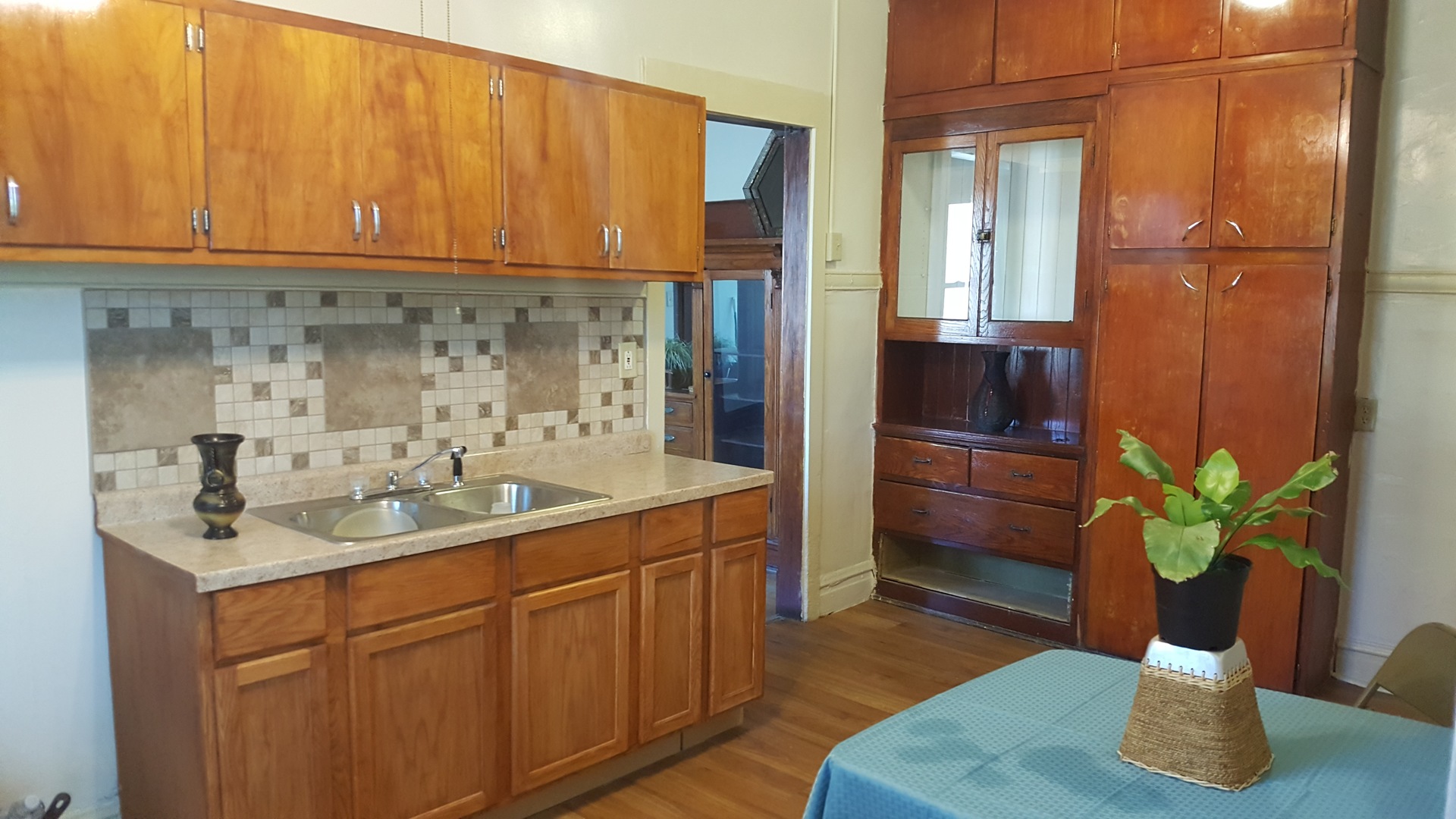 6844 South Normal Boulevard Chicago, IL 60621 - Photo 12 of 18 a kitchen with sink a refrigerator and potted plant