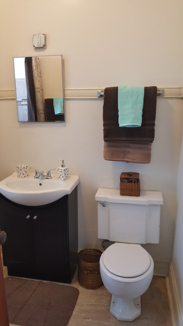 6844 South Normal Boulevard Chicago, IL 60621 - Photo 17 of 18 a bathroom with a sink toilet and mirror