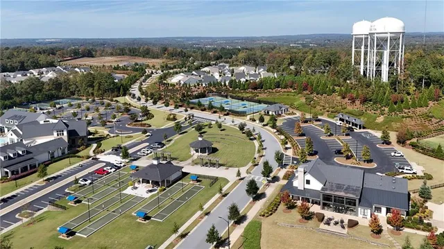 an aerial view of multiple house