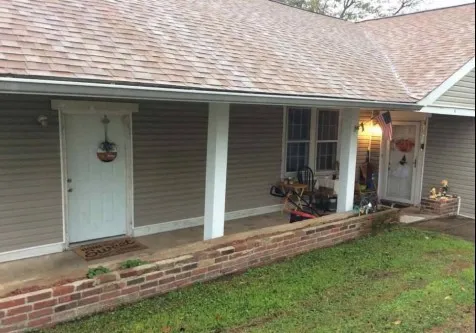 a front view of a house with entertaining space