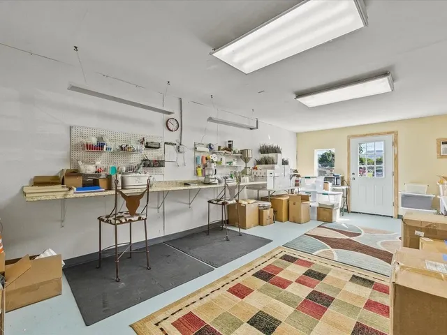 a room with lots of different kinds of food