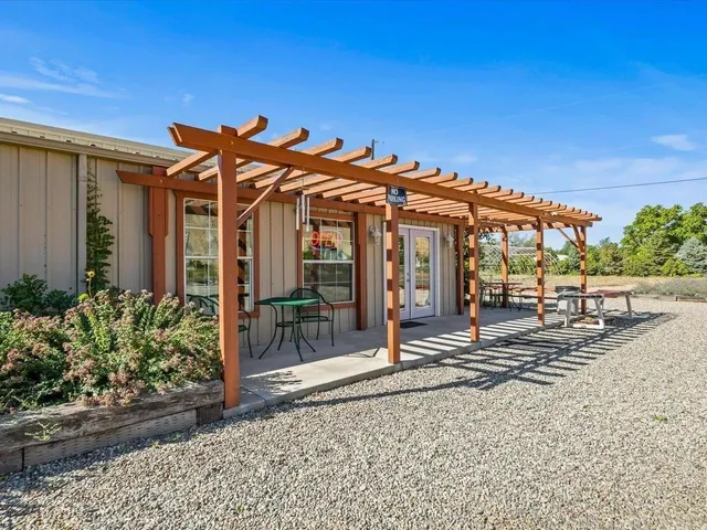 a view of a house with a patio