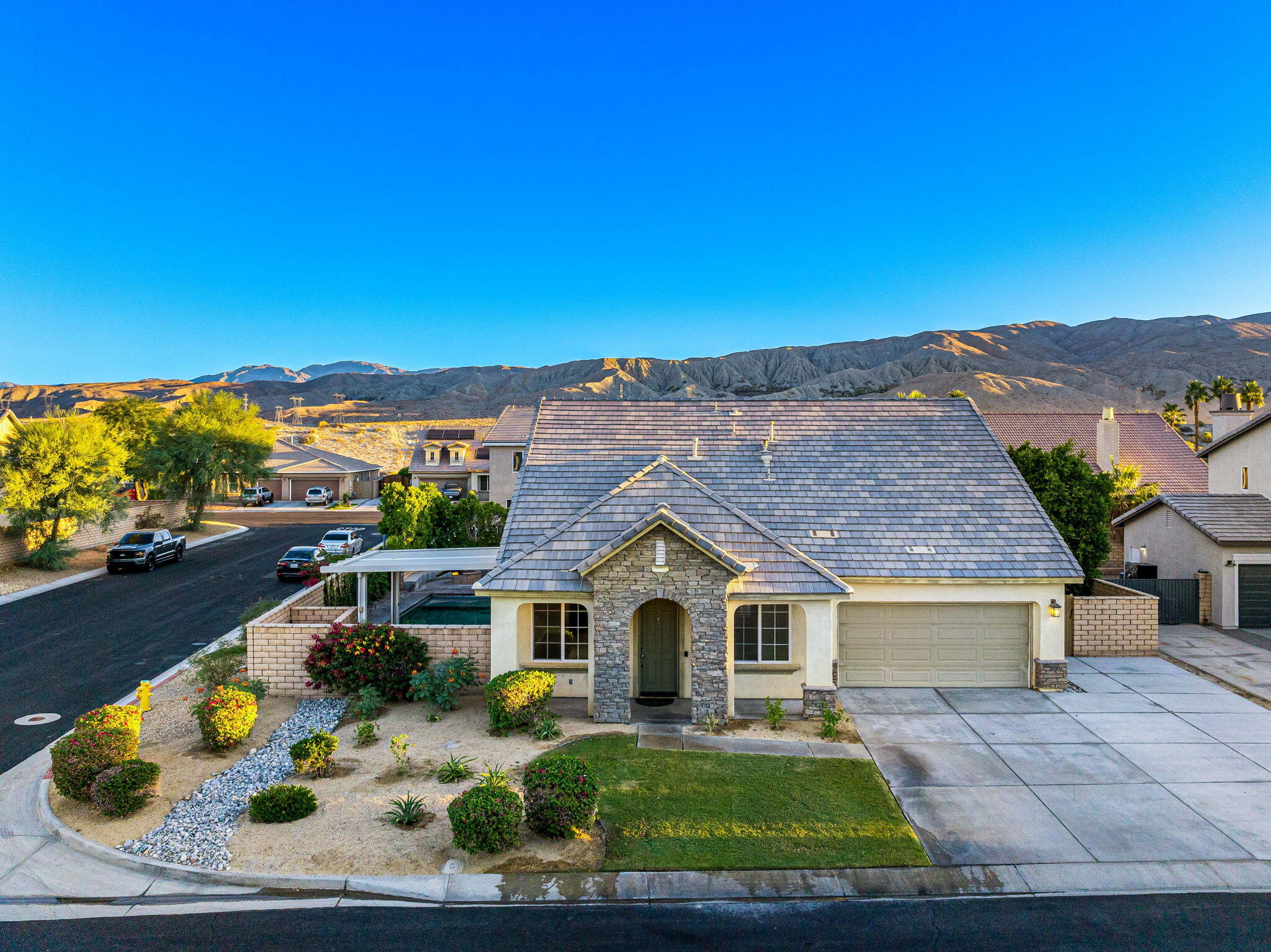 80510 Denton Drive Indio, CA 92203 - Photo 73 of 80 a front view of house with yard and green space