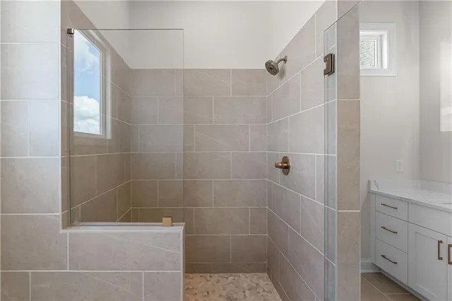 a bathroom with a shower