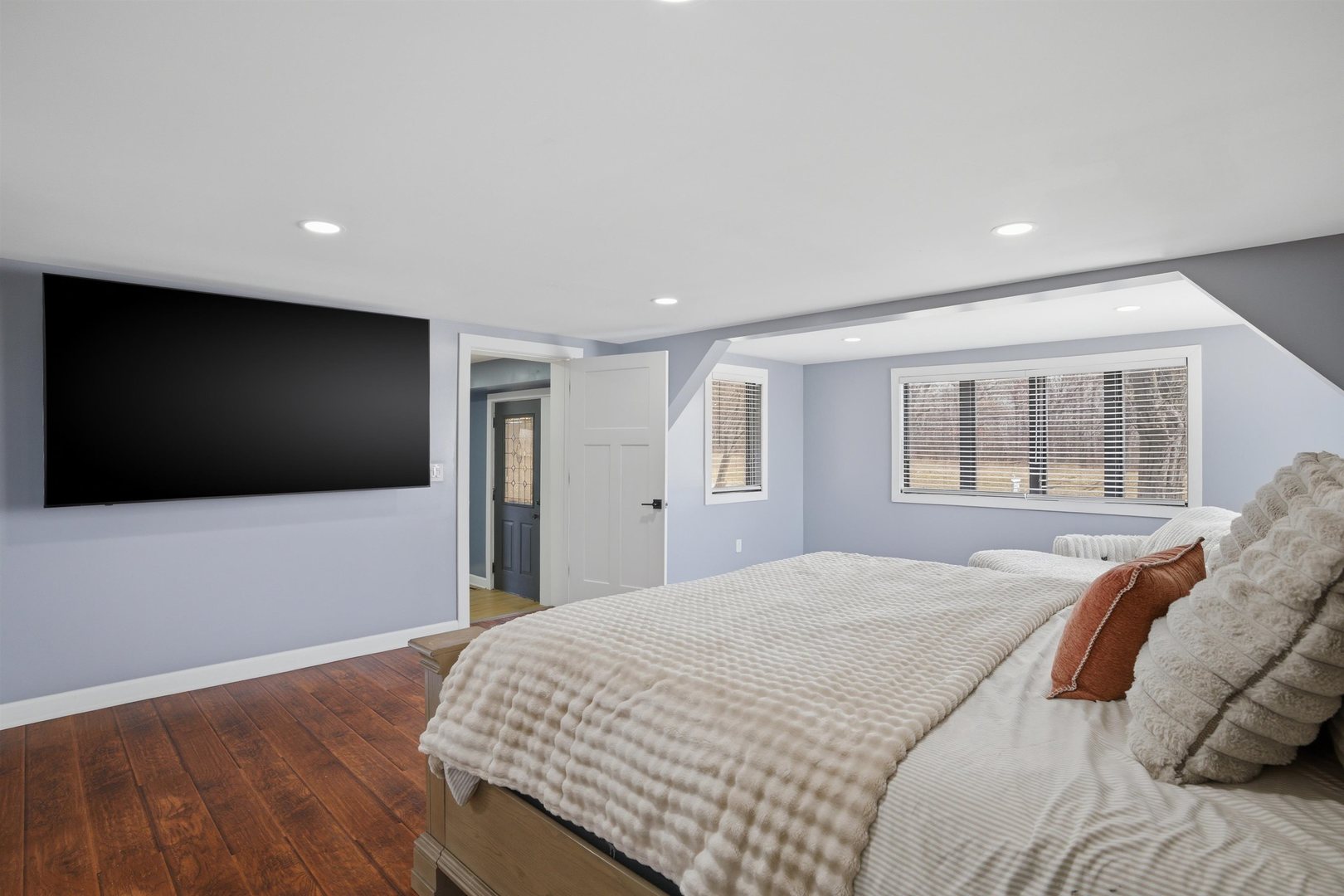 17N620 Ketchum Road Hampshire, IL 60140 - Photo 32 of 50 a bedroom with a large bed and flat screen tv