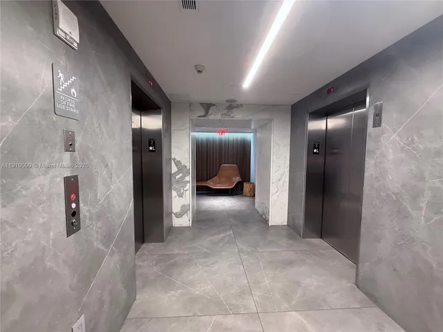 a view of racks with the door