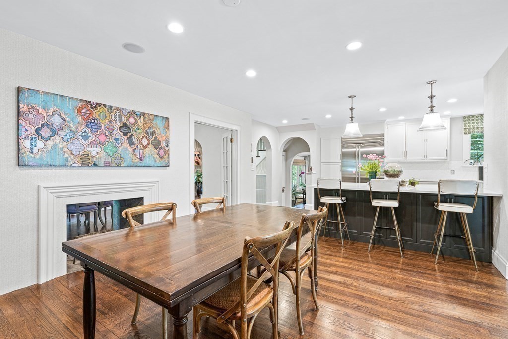 25 Emerson Road Wellesley, MA 02481 - Photo 13 of 42 a view of a dining room with furniture kitchen and wooden floor